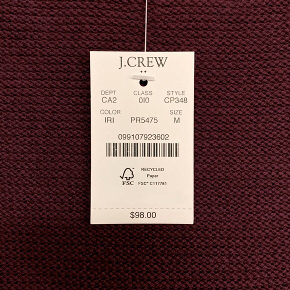 J Crew scalloped crew neck sweater MEDIUM maroon red (IRIS) - NWT -Boutique - Picture 8 of 8